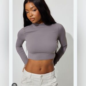 Open back garage long sleeve